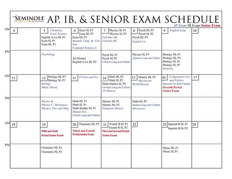 Annual Examination Schedule Through June 30, 2024 .